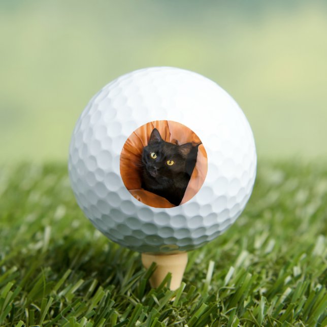 Cute Black Cat Golf Balls (Insitu Tee)