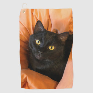 Cute Black Cat Golf Towel
