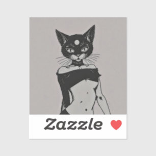 Cute Black Cat Goth Aesthetic Anime Stickers