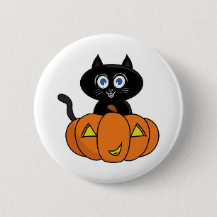 Cute Black Cat Halloween 6 Cm Round Badge