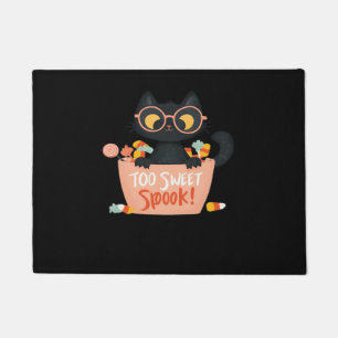 Cute Black Cat Halloween Candy Too Sweet Spook – P Doormat