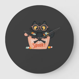 Cute Black Cat Halloween Candy Too Sweet Spook � P Large Clock