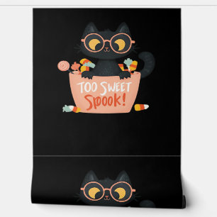 Cute Black Cat Halloween Candy Too Sweet Spook – P Wallpaper