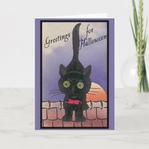 Cute Black Cat Halloween Cards