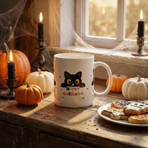 Cute Black Cat Halloween Coffee Mug