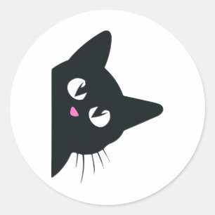 Cute Black Cat Halloween Costume Kitten Kids Toddl Classic Round Sticker