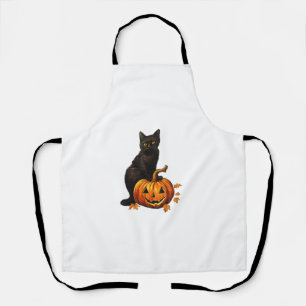 Cute Black Cat Halloween Costume Pumpkin For Men W Apron