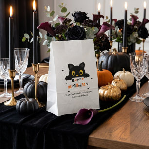 Cute Black Cat Halloween Favour Bag