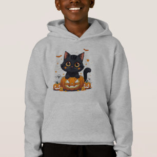 Cute Black Cat Halloween Kawaii Cat T-Shirt