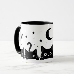 Cute Black Cat Halloween Mug