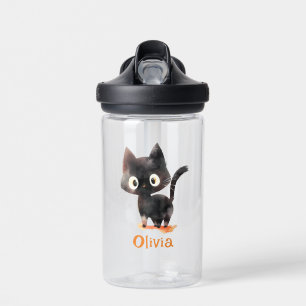 Cute Black cat Halloween party favours Water Bottle