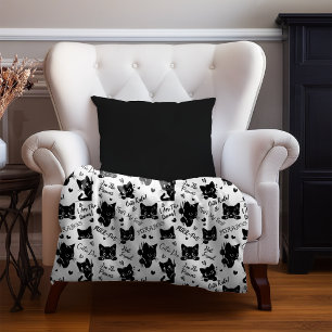 Cute Black Cat Halloween Pattern for Cat Lovers Sherpa Blanket
