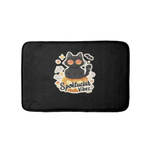 Cute Black Cat Halloween Pumpkin Oversized T-Shirt Bath Mat