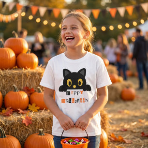 Cute Black Cat Halloween T-Shirt