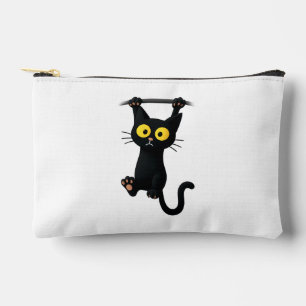 Cute Black Cat Hanging Cartoon – Funny Kawaii Cat Accessory Pouch