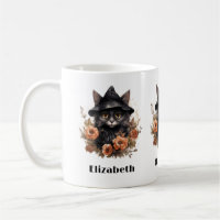 Cute Black Cat in a Witch's Hat