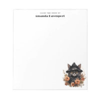 Cute Black Cat in a Witch's Hat