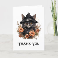 Cute Black Cat in a Witch's Hat
