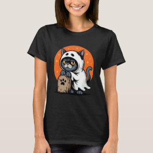 Cute Black Cat in Costume Kids Boys Halloween Tric T-Shirt