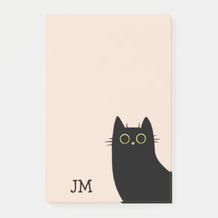 Cute black cat in Mid Century style Post-it Notes