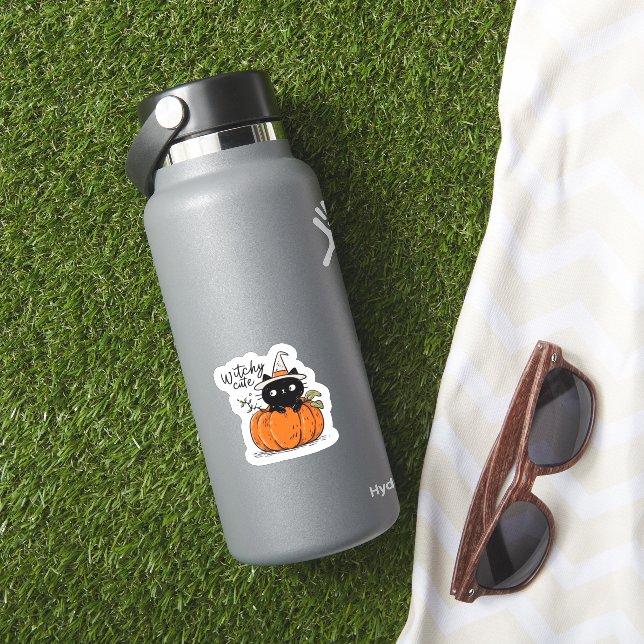 Cute black cat in pumpkin with witch hat Classic T (HydroFlask Insitu)