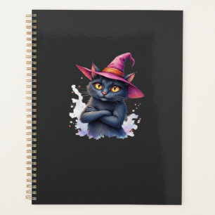 Cute Black Cat in Witch Hat � Magical Halloween Ar Planner