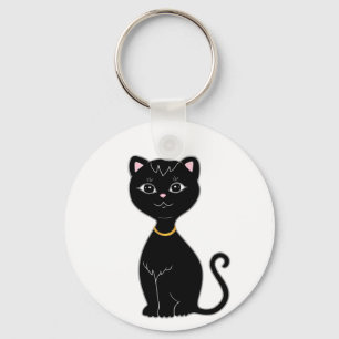 Cute Black Cat Key Ring