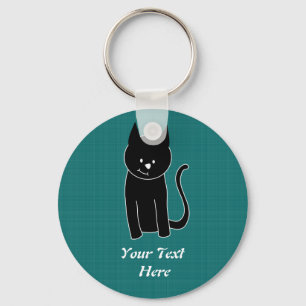 Cute Black Cat Key Ring