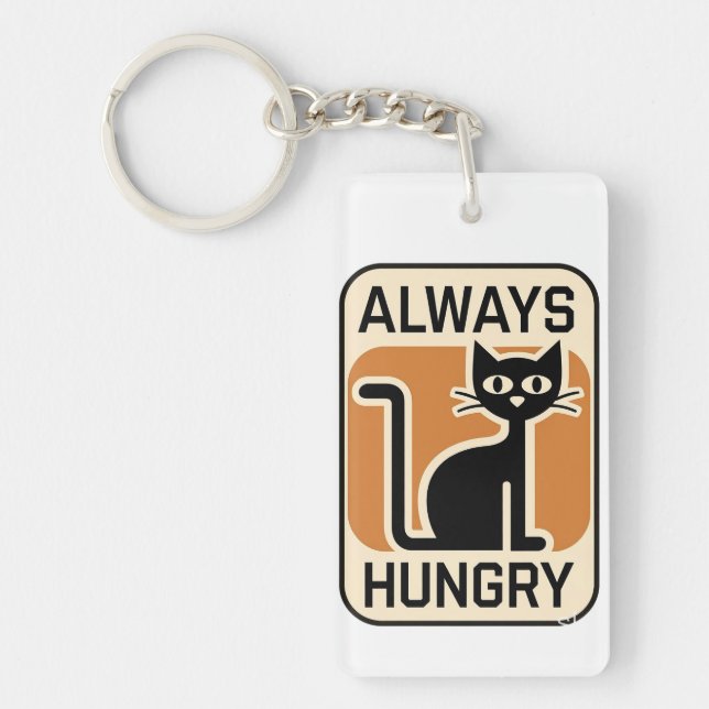 Cute Black cat Key Ring (Front)
