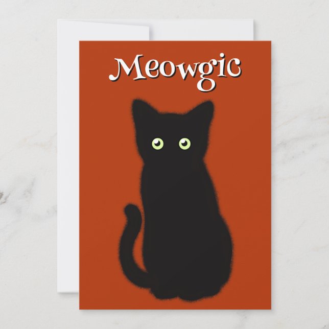 Cute Black cat kitten, spooktacular fun Halloween Invitation (Front)