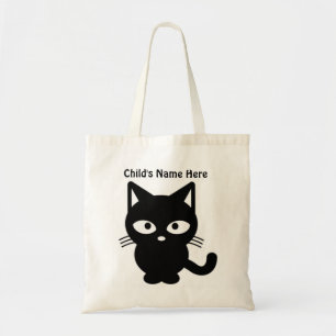 Cute Black Cat Kitty Halloween Kid Friendly Tote Bag