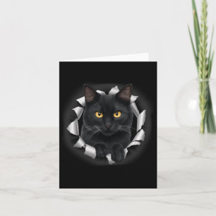Cute Black Cat Looks From Torn Fabric For Cat Love Card