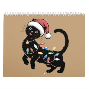 Cute Black Cat Lover Christmas Mum Gift Holiday    Calendar