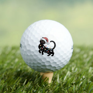 Cute Black Cat Lover Christmas Mum Gift Holiday Golf Balls