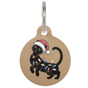 Cute Black Cat Lover Christmas Mum Gift Holiday    Pet Tag