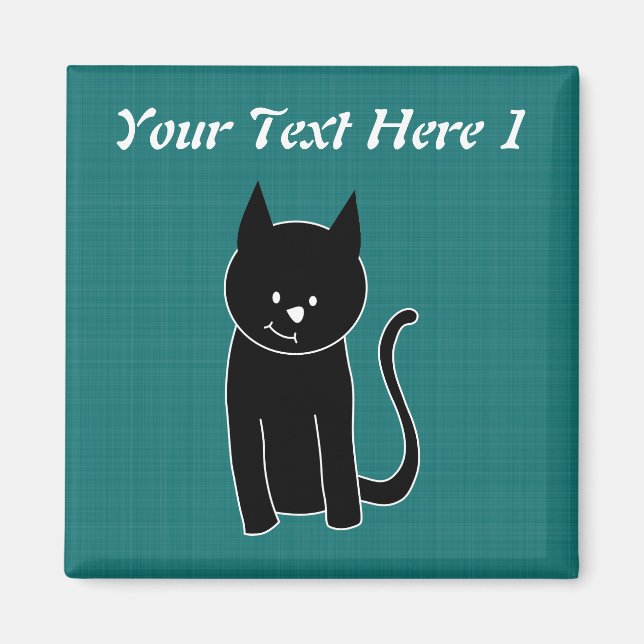 Cute Black Cat Magnet (Front)