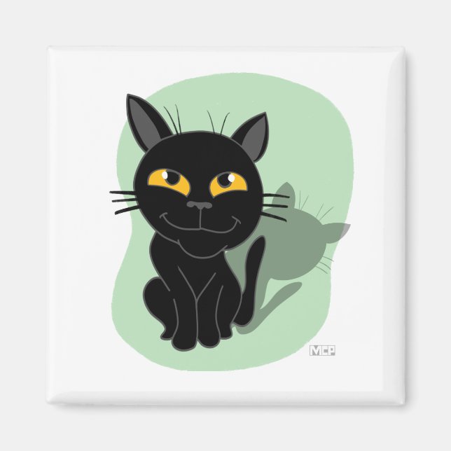 Cute Black Cat Magnet (Front)