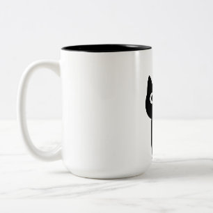 Cute Black Cat Mug   Minimalist Cat Lover Coffee C