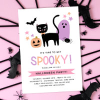 Cute Black Cat Pastel Halloween Spooky Party 