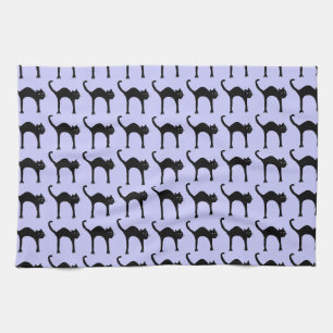 Cute Black Cat pattern Tea Towel