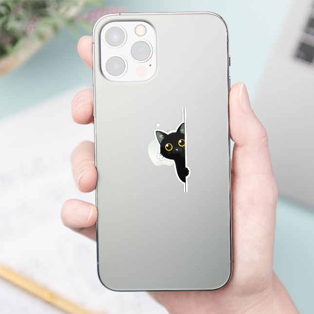 Cute Black Cat Peeking Around the Corner | Funny  (Phone)