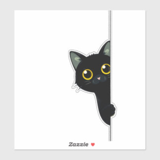 Cute Black Cat Peeking Around the Corner | Funny