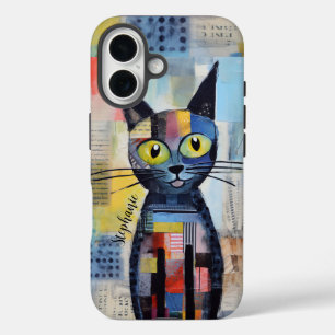 Cute Black Cat Personalised iPhone 16 Case