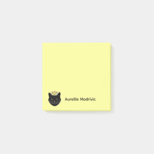 Cute Black Cat Personalised Post-it Notes
