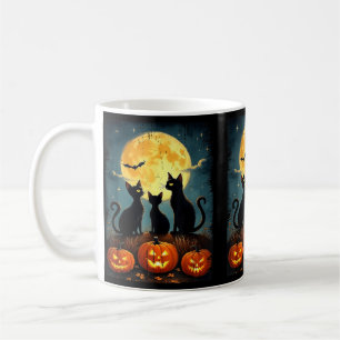 Cute Black Cat Pumpkin Halloween Costume Fall Coffee Mug