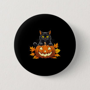 Cute Black Cat Pumpkin Halloween Costume Spooky Se 6 Cm Round Badge