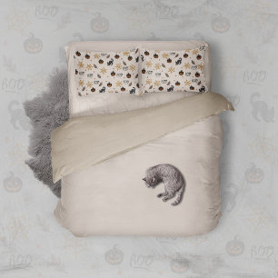 Cute Black Cat Pumpkin Halloween Pattern Pillowcase