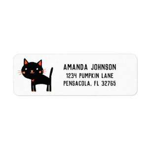 Cute Black Cat return address Label