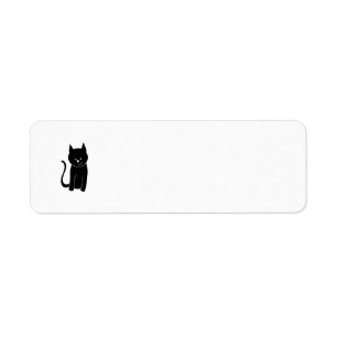 Cute Black Cat Return Address Label