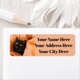Cute Black Cat Return Address Label